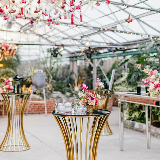 Black Top Dorsia Cocktail Table - Gold - 42"H