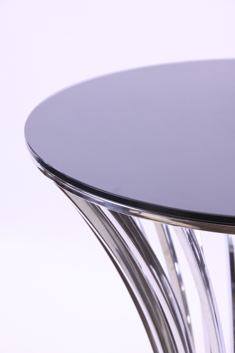 Black Top Dorsia Cocktail Table - Silver - 42"H