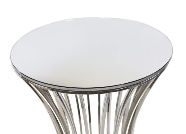 Black Top Dorsia Cocktail Table - Silver - 42"H