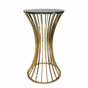 Black Top Dorsia Cocktail Table - Gold - 42"H