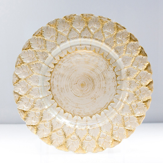 champagne leaf pattern plate - Charger Plate