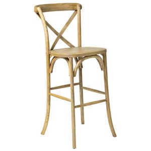 Natural Cross Back Bar Stool