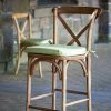 Walnut Cross Back Bar Stool