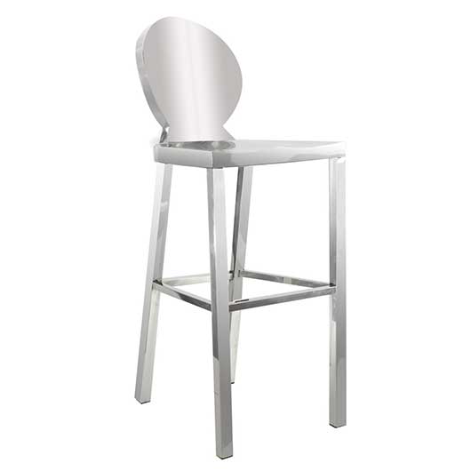 silver chrome bar stool -
