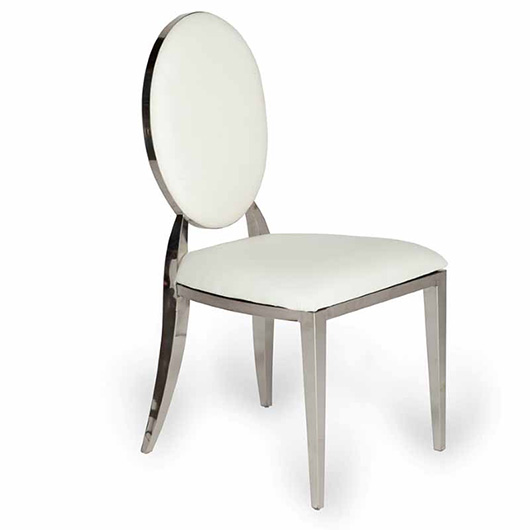 Oscar Silver And White Dining Chair