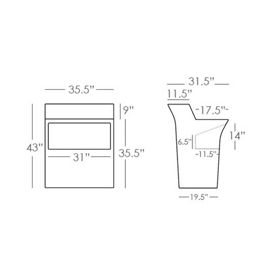 Milano Bar 35.5" Section