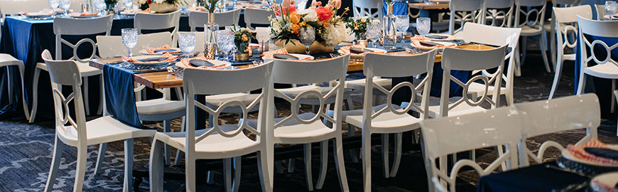 contemporary white resin event chairs