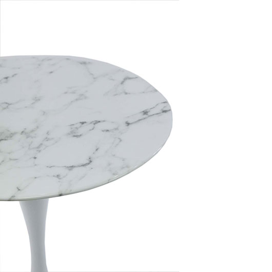 Tulip Table - White Marble Top | White - 30"H