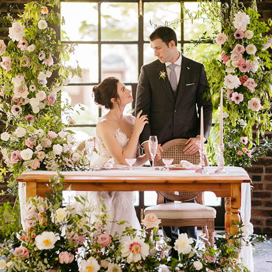 Sweetheart farm house table