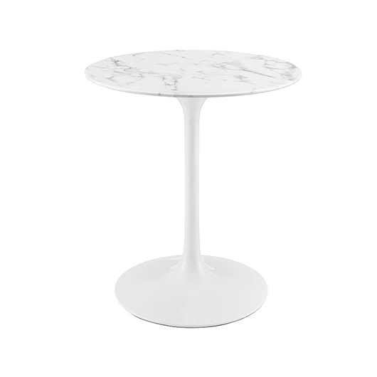 Tulip Table - White Marble Top | White - 30"H