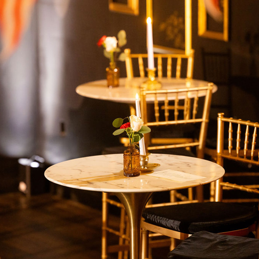 Tulip Table - Marble Top | Brass - 41"H