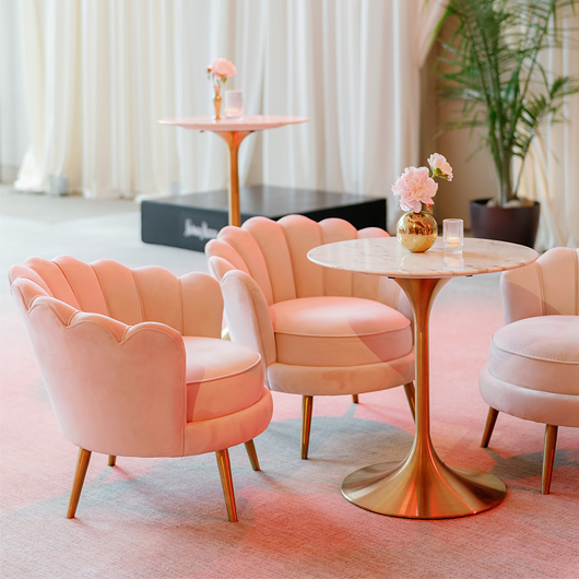 Tulip Table - Marble Top | Brass - 30"H