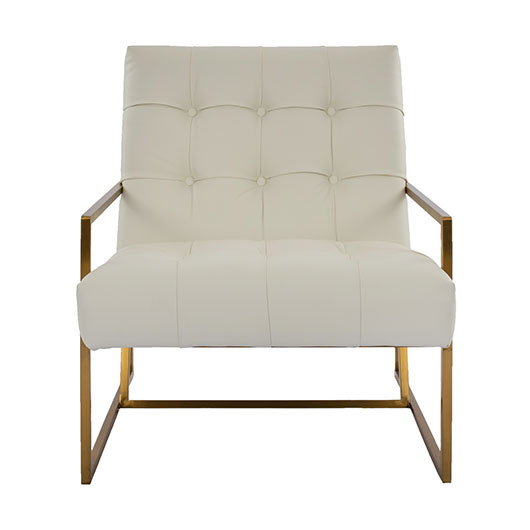 Maurice Armchair - White Leatherette (2) Maurice Armchair - White Leatherette (2)