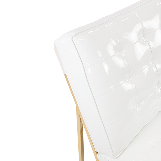 Milan Chair - White Patent Leather | Gold