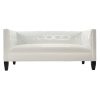 Draper Loveseat - White Patent Leather 68"