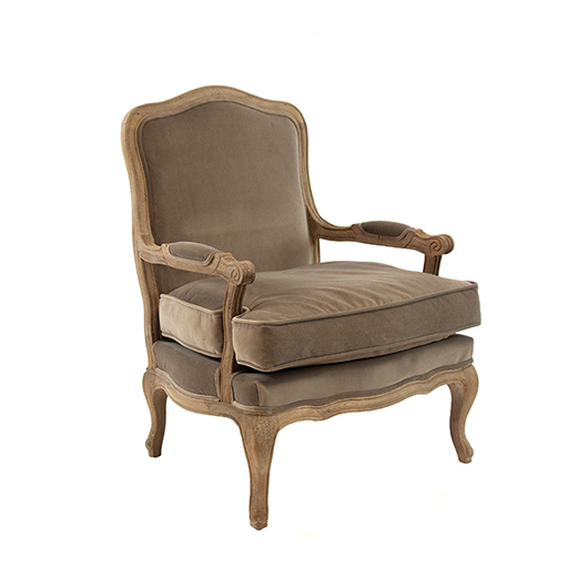 Belleville Bergere Chair - Rich Taupe