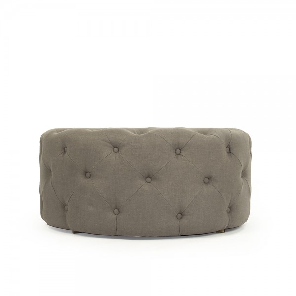 Tufted Ottoman - Grey Linen - 34" Tufted Ottoman - Grey Linen - 34"