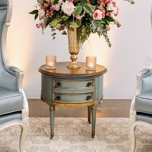 Vintage French Drum End Table (1)