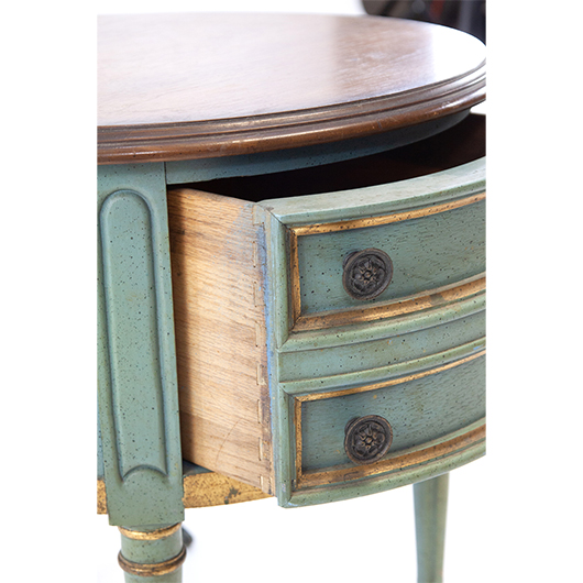 Vintage French Drum End Table (1)