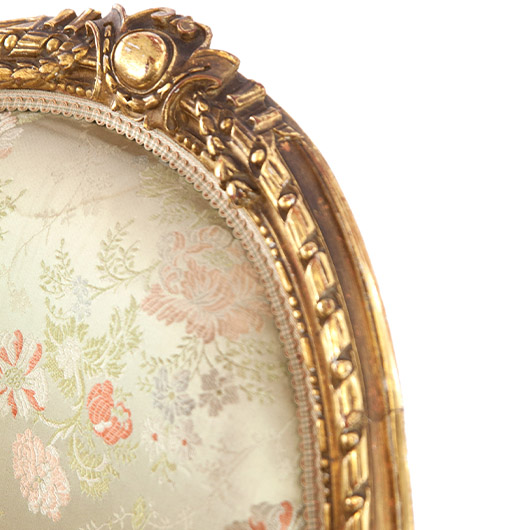 Antique Brocade Gilt Armchair (2) Antique Brocade Gilt Armchair (2)