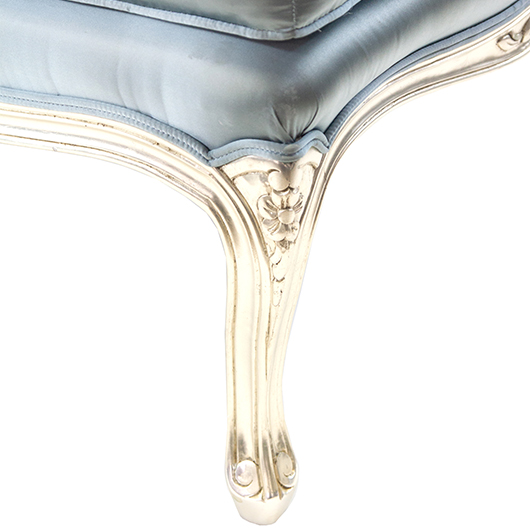 Vintage Blue Satin Ottoman 29" Vintage Blue Satin Ottoman 29"