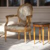 Antique Brocade Gilt Armchair (2)