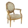 Antique Brocade Gilt Armchair (2) Antique Brocade Gilt Armchair (2)