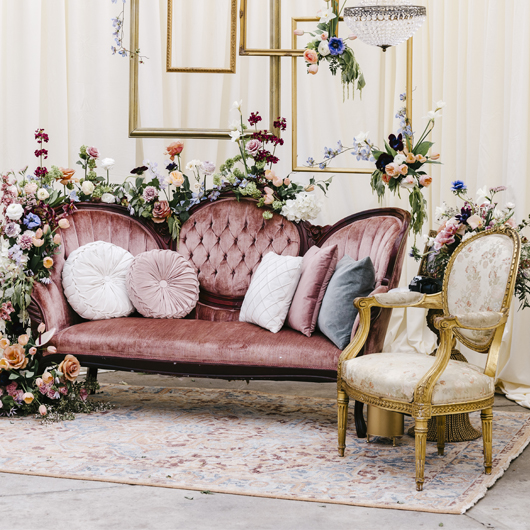 Antique Brocade Gilt Armchair (2) Antique Brocade Gilt Armchair (2)