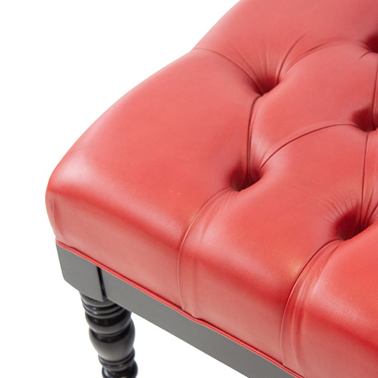 Vintage Red Tufted Ottoman 34" Vintage Red Tufted Ottoman 34"