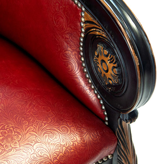 Vintage Red Leather Club Chair (4)