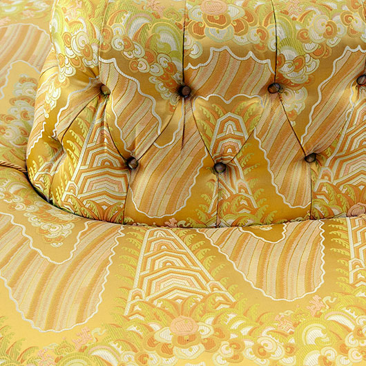 Vintage Yellow Brocade Sofa (1)