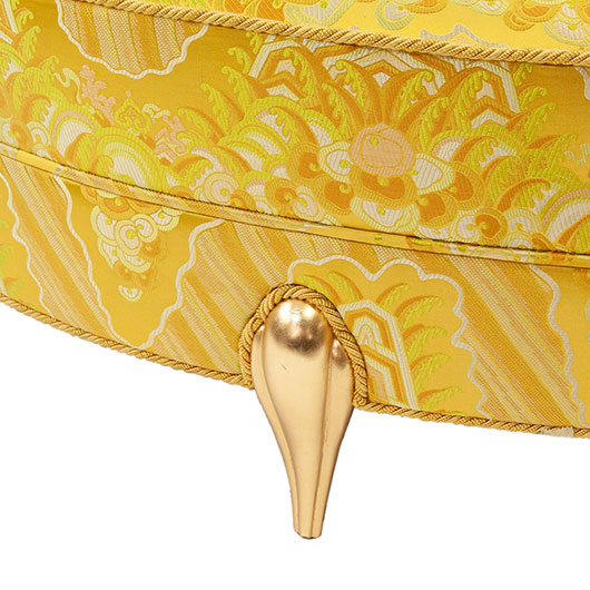 Vintage Yellow Brocade Sofa (1)