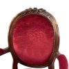 Antique Red Velvet Dahlia Armchair (2) Antique Red Velvet Dahlia Armchair (2)