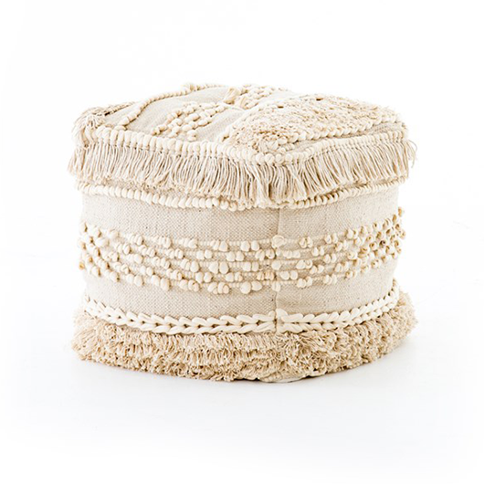 Boho Braided Pouf Ottoman 18"