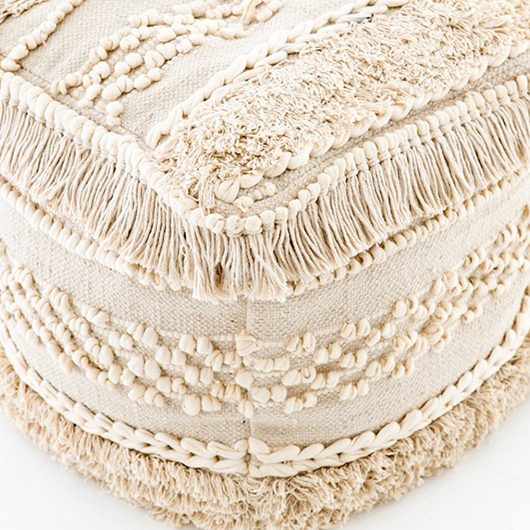 Boho Braided Pouf Ottoman 18"