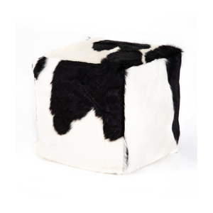 Cow Hide Pouf Ottoman 18"