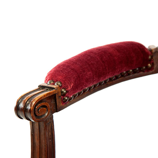 Antique Red Velvet Dahlia Armchair (2) Antique Red Velvet Dahlia Armchair (2)