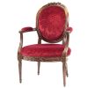 Antique Red Velvet Dahlia Armchair (2) Antique Red Velvet Dahlia Armchair (2)