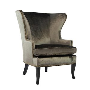 Wingback Chair - Sable Velvet