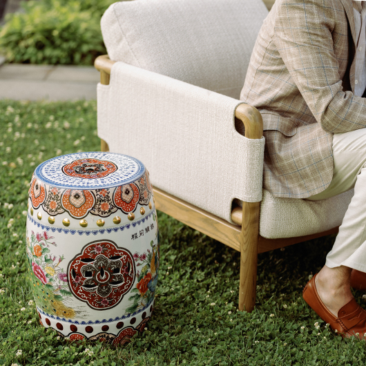 Vintage Peacock Garden Stool (6) Vintage Peacock Garden Stool (6)