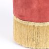 Pink Fringe Pouf Ottoman 16"