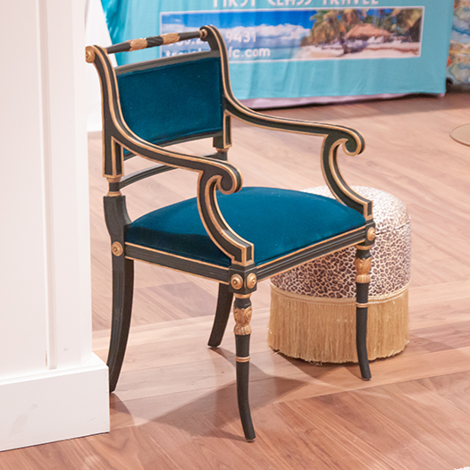 Leopard Fringe Pouf Ottoman 16"