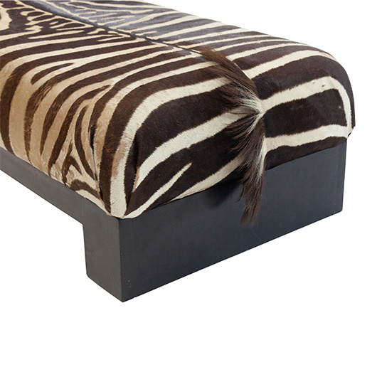 Vintage Zebra Ottoman 51" (1) Vintage Zebra Ottoman 51" (1)