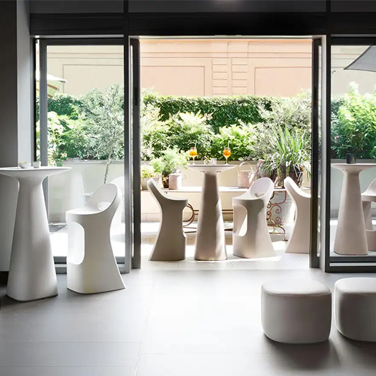 Orbit Cocktail Table White 43"H