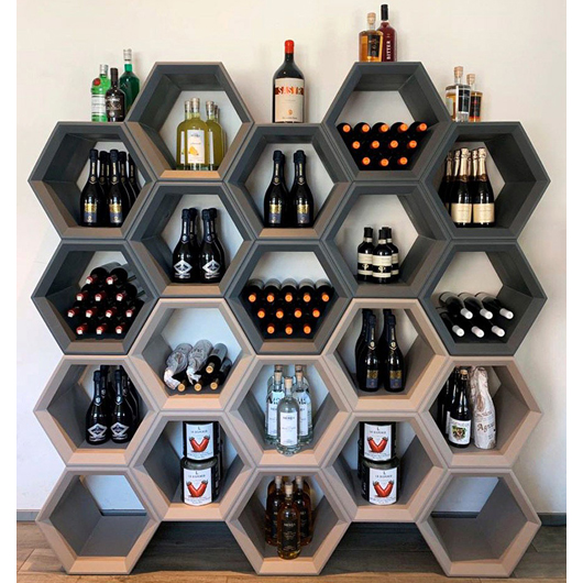 Hexagon Stackable Bar Back - Black