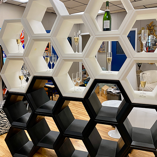 Hexagon Stackable Bar Back - White