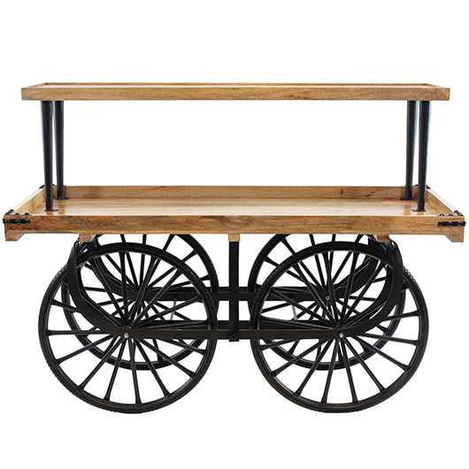 Bastille Cart with Shelf - Wood