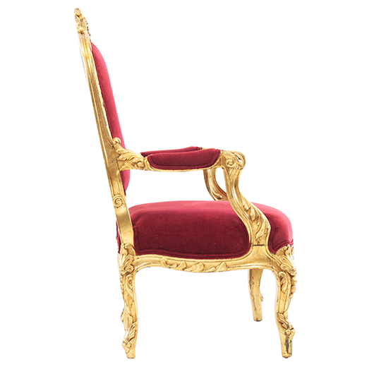 Antique Gilt Throne Chair (2) Antique Gilt Throne Chair (2)