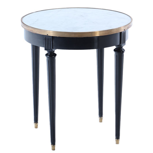 French Ebonized Marble Top End Table (2)