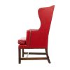 Vintage Red Leather Wingback Chair (2) Vintage Red Leather Wingback Chair (2)